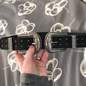 Zara double buckle belt
